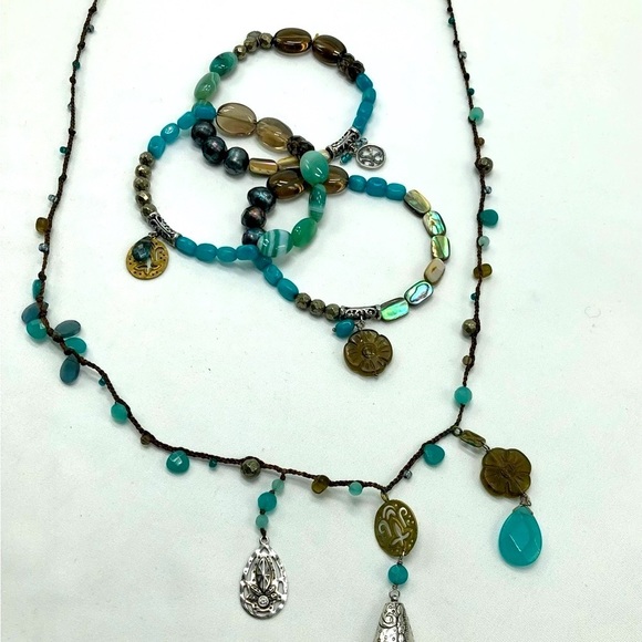 Smokey Teal Blue/Green Silpada Versatile Bead Necklace - Picture 8 of 8